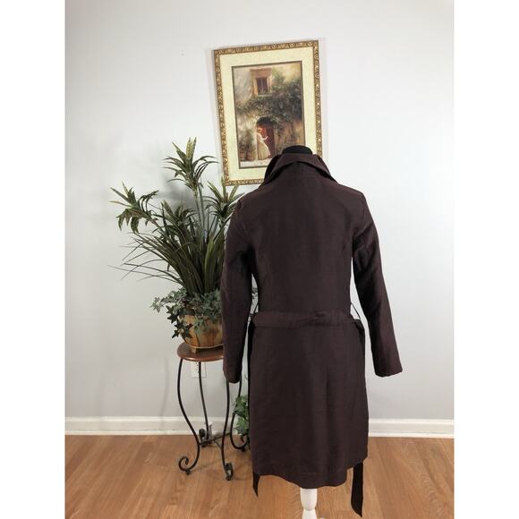 Sistè’s Made In Italy Pea Coat Purple SM Pocket Long Sleeve Open Wool Blended - Picture 4 of 11